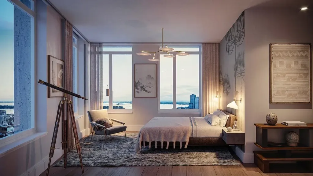 master bedroom one Clinton Brooklyn luxury rental building