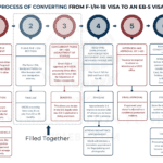 Infographic detailing the EB-5 visa application process, from initial investment through obtaining permanent U.S. residency.